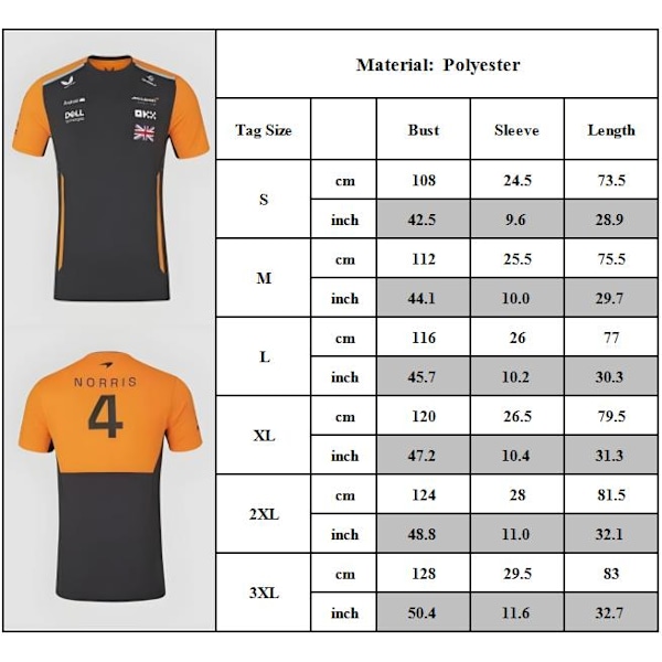 McLaren F1 Miesten 2025 Tiimin Kuljettajien Lyhythihainen Paita L