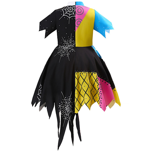 Barnens The Nightmare Before Christmas Sally Cosplay Klänning Halloween Flickor Kostym 110cm