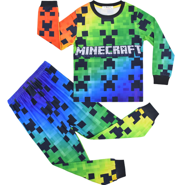 Minecraft Kids T-shirt Topp+byxor Pyjamas Nattkläder Outfits Present 150cm
