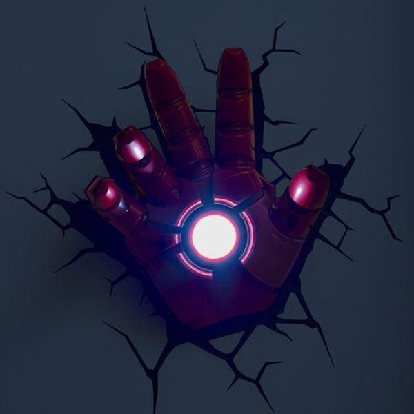 Iron man væglampe 3D lampe hånd nat avengers