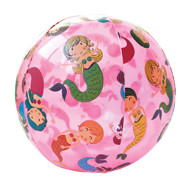 Badboll sjöjungfru 50 cm strandboll badleksak mermaid Rosa