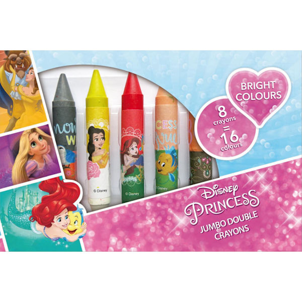 Disney prinsesse 8 stk store voks kridt 16 farver kridt