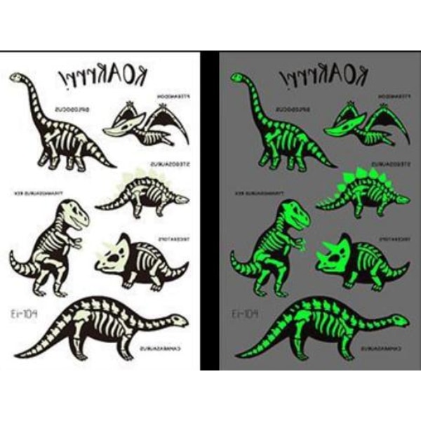 Dinosaurier 30 st självlysande barntatueringar f5ed | Fyndiq