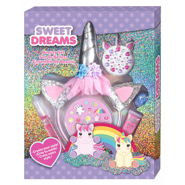 Unicorn sminkpakke med tatoveringer diadem kreativt sæt enhjørning