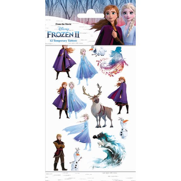 Frozen II 12 stk børntatoveringer tatovering frost anna elsa White