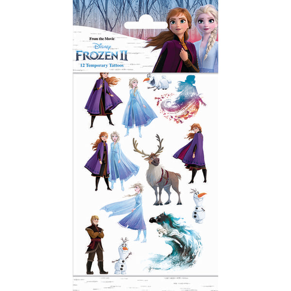 Frozen II børnetatoveringer 12 stk frost eventyr motiver White