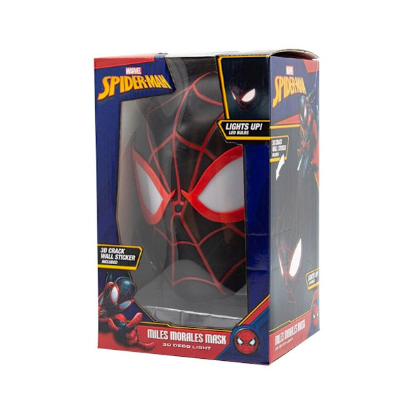 Spiderman væglampe 3D lampe maske nat avengers