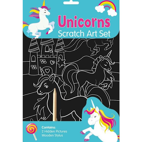 Unicorn scratch art kreativt sæt