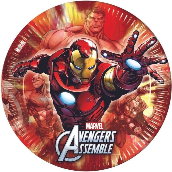 Avengers engangstallerkener 23cm 8 stk hulk iron man tallerkener