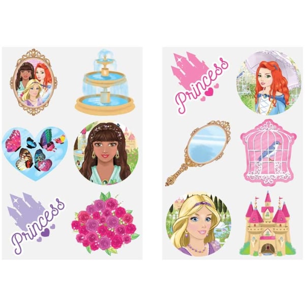 Prinsessatatuoinnit 60 kpl – Lasten väliaikaiset tatuoinnit White