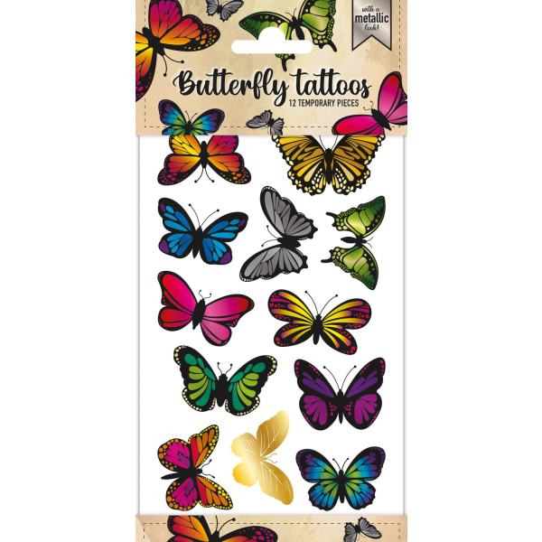 Fjärilar 12 st barntatueringar tatuering fjäril djur