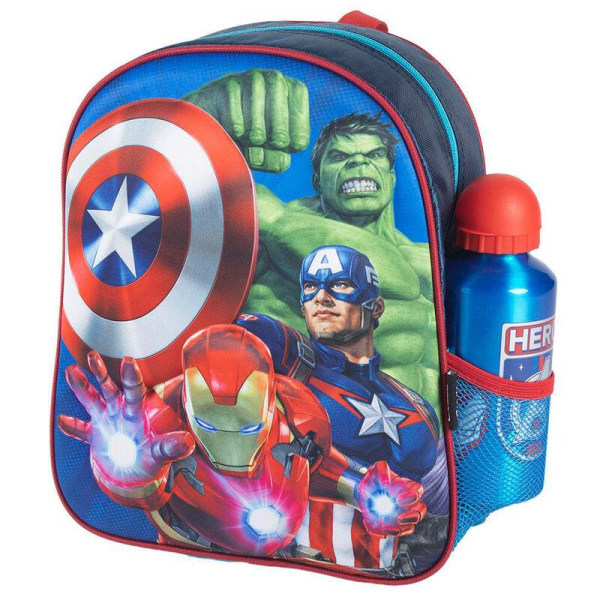 Avengers 3D ryggsäck 31 cm med flaska väska skolväska hulk