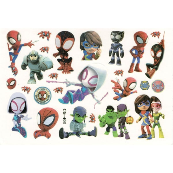 Spidey lasten tatuoinnit – 19 Spiderman-kuvaa