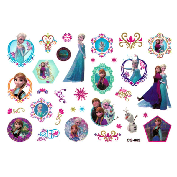 Frozen-tatuoinnit lapsille – 18 kpl Elsa & Anna -motiivit
