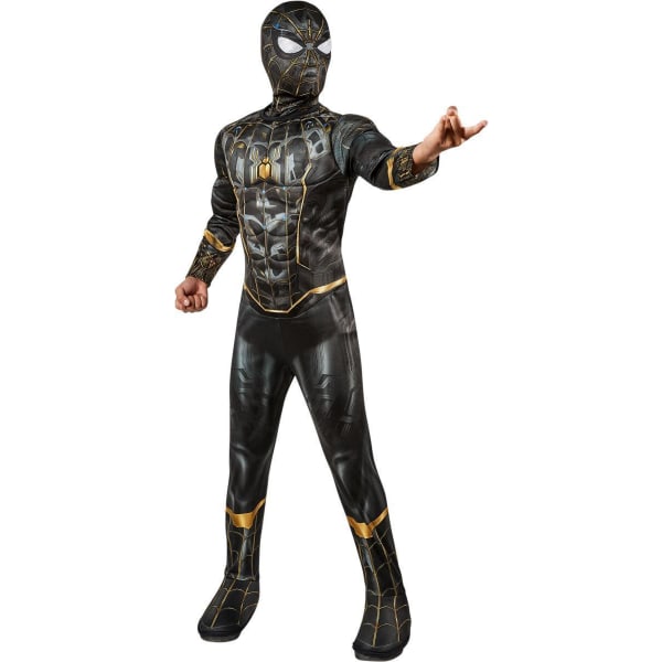 Spiderman musta ja kulta deluxe (5-7 vuotta) asu maski avengers