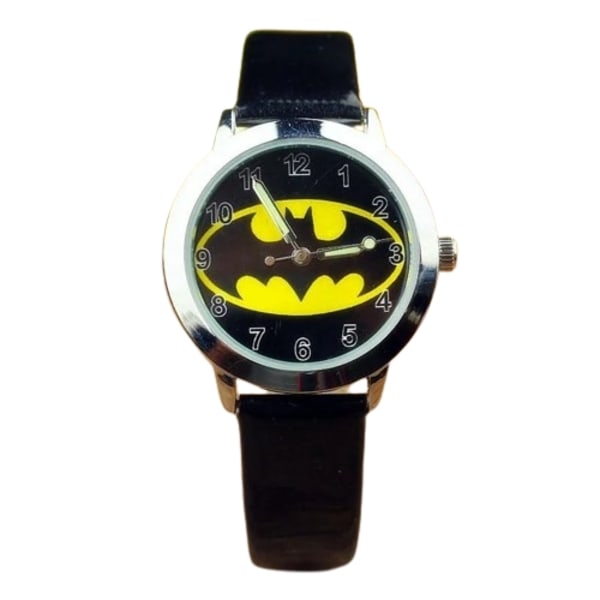 Batman barnklocka analog armbandsklocka klocka läderlappen