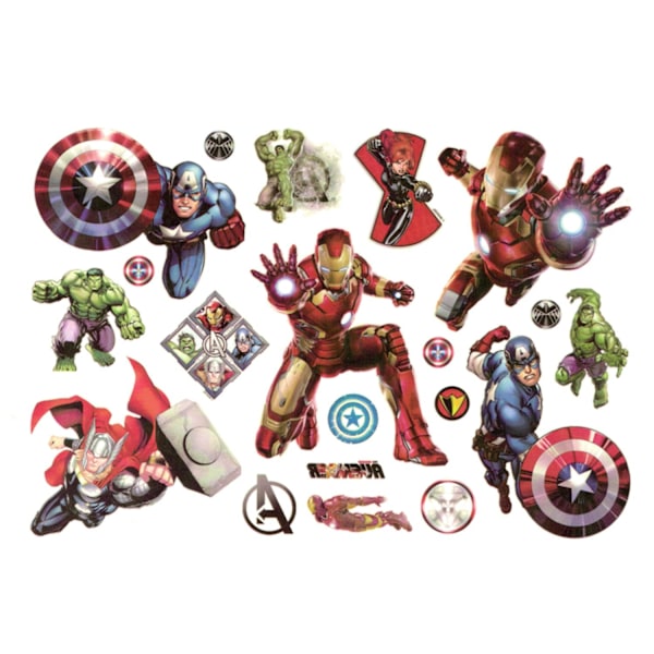 Avengers-tatuoinnit lapsille – 10 kpl Hulk & Iron Man -motiivit