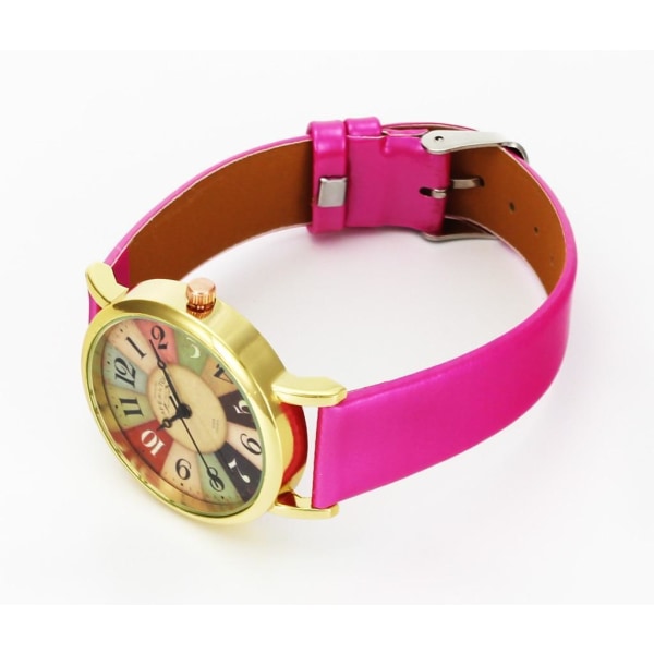 Barnklocka analog retro armbandsklocka barn klocka vintage Rosa