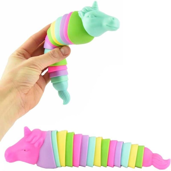 Slinky enhjørning fidget 20 cm enhjørning pyssel legetøj