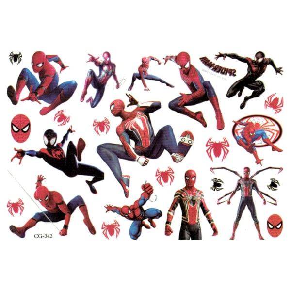 Spiderman-barntatoveringer – 14 st Avengers-tatoveringer for børn