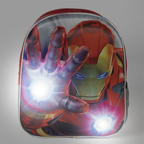 Iron man 3D-ryggsäck 31 cm med belysning väska skolväska