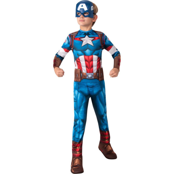 Captain america 134/140 cm (9-10 v) puku ja naamio kostajille