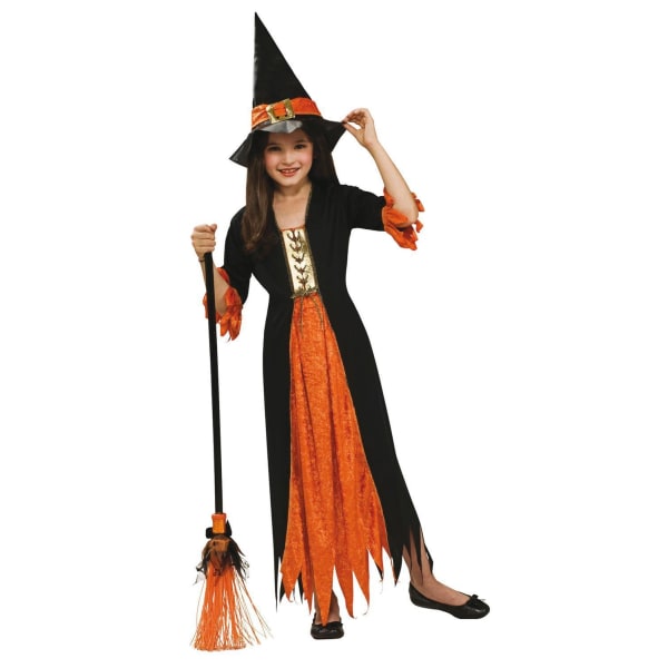 Häxklänning (3-4 år) halloween häxa klänning 116-128cm