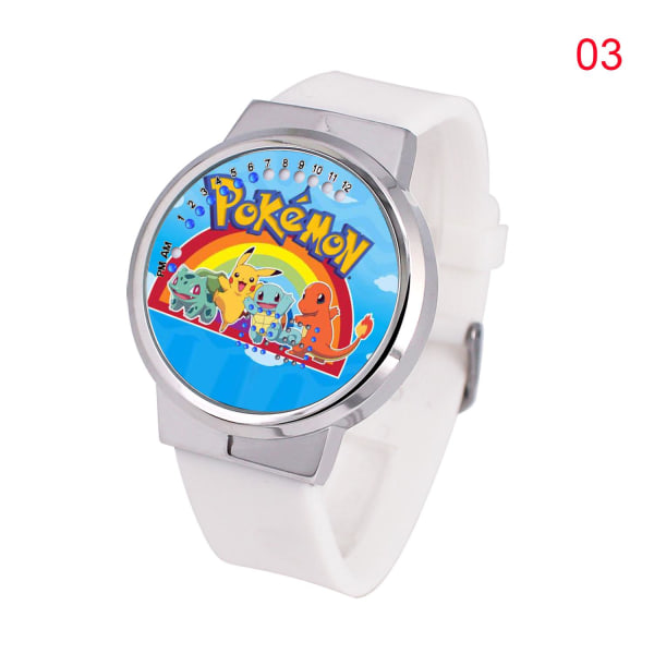 Barnklocka pokemon digital armbandsklocka klocka touch Vit