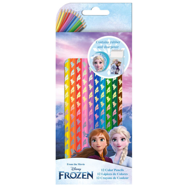 Frozen 12 st färgpennor 17 cm penna pennor rita måla