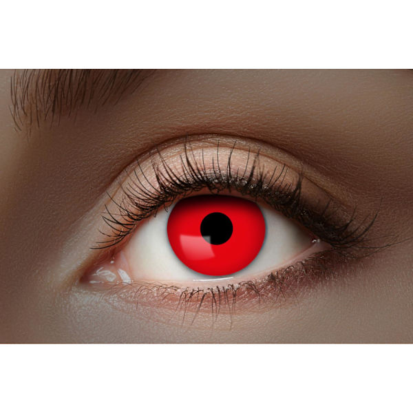 Party-linssit punaiset 12 kk UV-itsehohtavat värilliset linssit halloween siistit hullut pelottavat