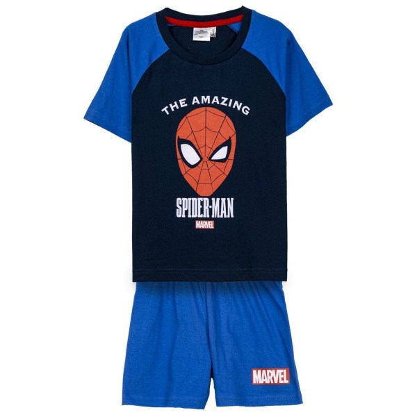 Spiderman yöpuku 5 vuotta 110 cm paita shortsit avengers sininen