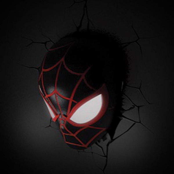 Spiderman væglampe 3D lampe maske nat avengers