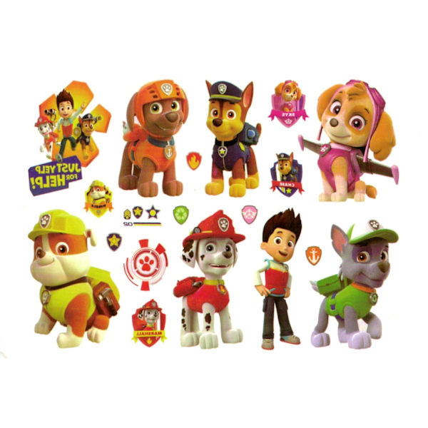 Paw Patrol lasten tatuoinnit – 12 värikästä kuvaa