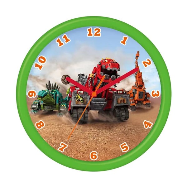 Dinotrux lasten seinäkello kello pyöreä dinosaurus dino