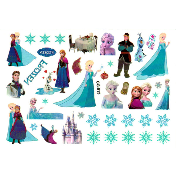 Frozen lasten tatuoinnit – 15 kuviota Elsalla, Annalla ja Olafilla