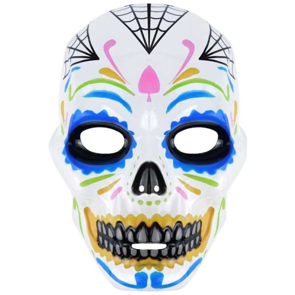 Day of the dead plastmask vuxenstorlek mask skräck halloween