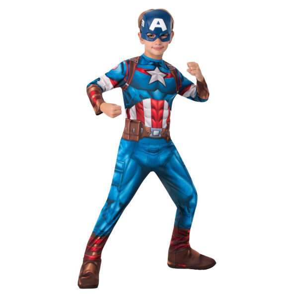 Captain america 134/140 cl (9-10 år) dräkt med mask avengers