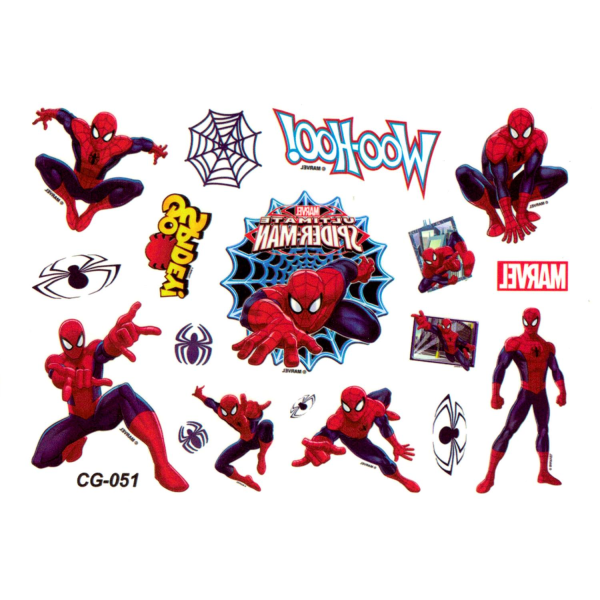 Spiderman 15 stk børntatoveringer tatovering avengers børn