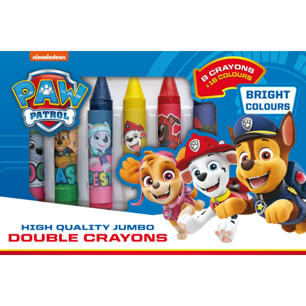 Paw patrol 8 st stora vaxkritor 16 st färger kritor målarkritor