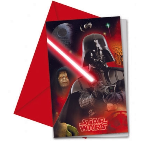 Star wars invitationer 6 stk med kuverter darth vader kort
