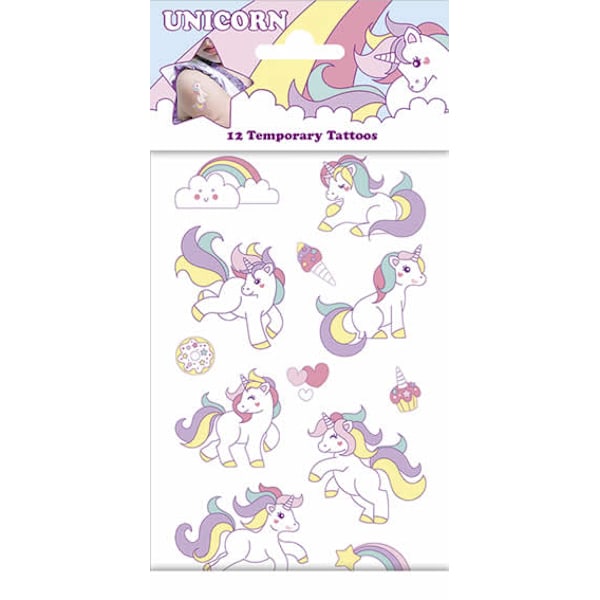 Unicorn lastentatuoinnit 12 kpl yksisarvisaiheisia kuvia
