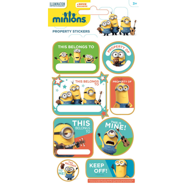 Minions 8 st namn klistermärken klistermärke minion