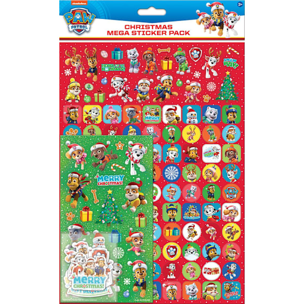 Paw Patrol Julemegapack 150 stk klistermærker dekoration pynt