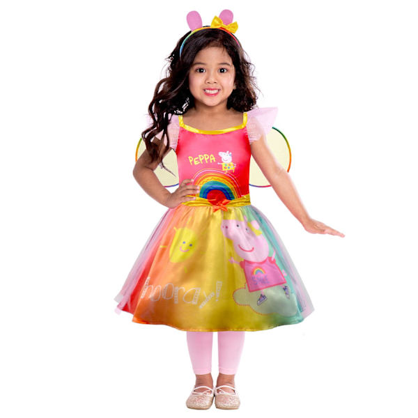 Peppa pig kjole 104 cm (3-4 år) vinger og diadem gurli gris