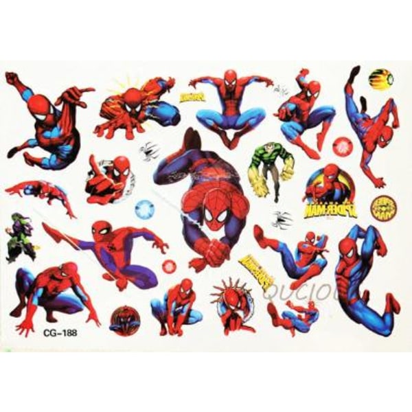 Spiderman 18 st barntatueringar tatuering avengers