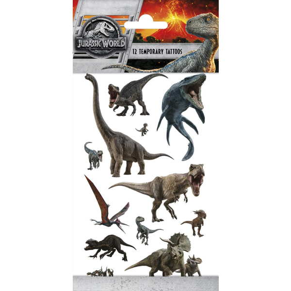 Jurassic World barntatueringar 12 st gnuggisar dinosaurier White
