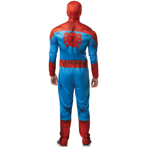 Spiderman deluxe vuxen dräkt och mask standardstorlek avengers