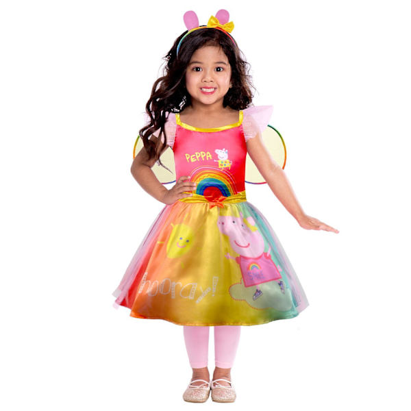 Peppa pig kjole 110 cm (4-6 år) vinger og diadem greta gris