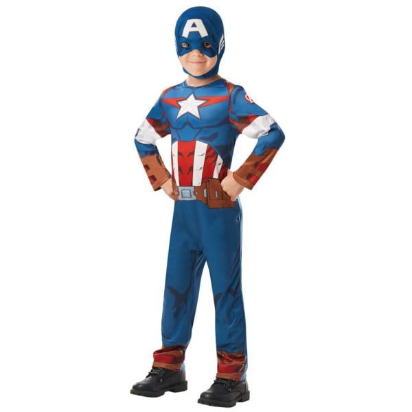 Captain america 122/128 cl (7-8 år) dräkt med mask avengers