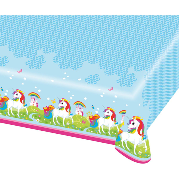 Bordsduk unicorn 120 x 180 cm unicorntema enhörning duk Blå